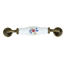 Flower Ceramic Bar Handle Kitchen Door Pull Cabinet Drawer Knob Length 150mm