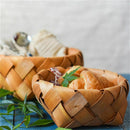 Creative hand-woven round fruit basket Bread basket-wood basket picnic stor C6V6
