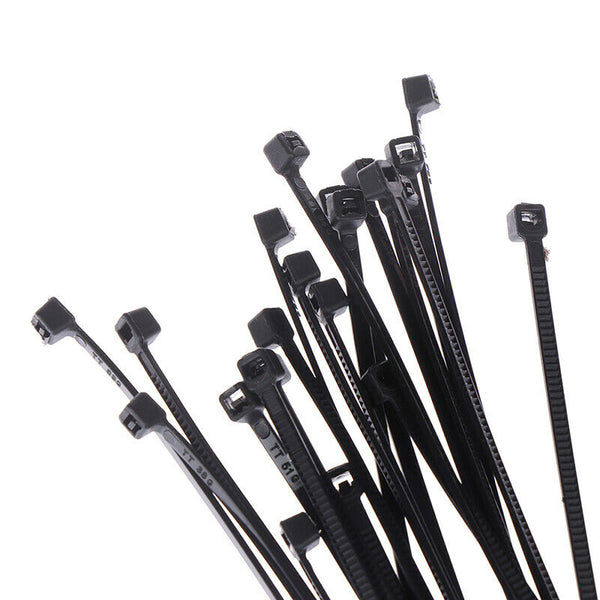 500Pcs 2.8*200mm Nylon Plastic Zip Trim Wrap Cable Loop Ties Wire Self L Kw