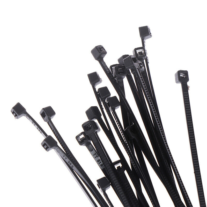 500Pcs 2.8*200mm Nylon Plastic Zip Trim Wrap Cable Loop Ties Wire Self L Kw