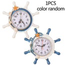 Mediterranean Wall Clock Beach Sea Theme Wheel Steering Home Wheel D L7V6 C3K1