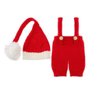 2pcs/Set Cute Baby Knitting Photography Props Overalls Hat Festival Suit