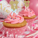 Golden Glitter Gender Reveal Cupcake Toppers, Gender Reveal Baby Shower Par