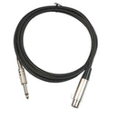 1.8m XLR 3 Pin Female to 1/4" 6.35mm TS Mono Microphone Cable Shielded Wire