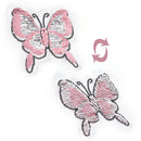 Butterfly Reversible Change color Sequins Sew On Patches DIY Patch Applique LJ