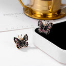 Colorful Butterfly Earrings Jewelry Women Stud Earrings Elegant Rhinestone Gift