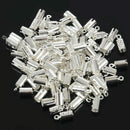 100pcs Necklace/Cord Crimp End Tips with Loop 7.5x5.2mm Z4G7