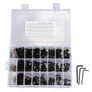 570 PCS M3 M4 M5 Alloy Steel Hex Socket Button Head Cap Nuts Flat Washers K F9C2