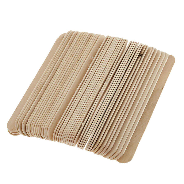 50pcs Natural Wooden Disposable Hair Remover Waxing Applicator Sticks Wax 15cm
