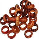 Leopard Pattern 25Pcs/lot Wooden Finger Rings For Women Men Mixed Size Wholesale