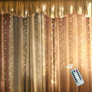 Window Curtain Icicle String Lights with Remote & Timer, 300 LED Fairy Twin