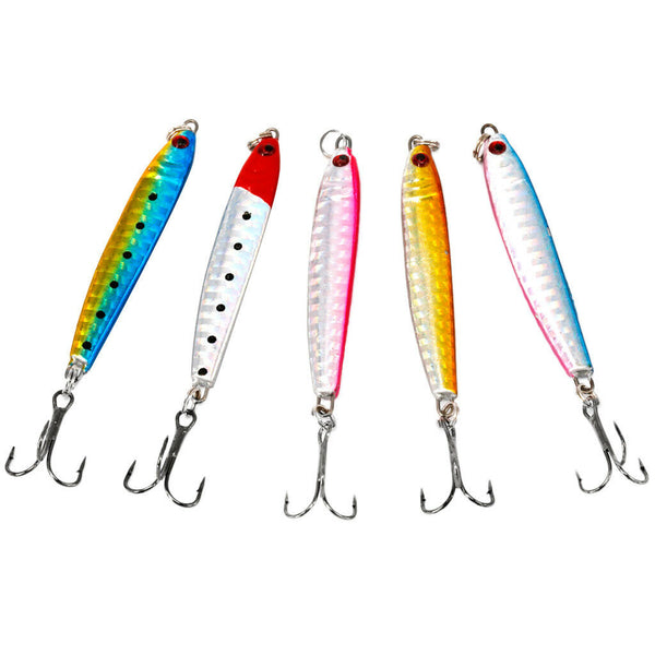 5Pcs/lot Heavy Duty Deep Sea Fishing Jigging Spoon Lures Metal Spinnerbaits