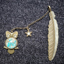 1X Luminous Night Owl Bookmark Label Read Maker Feather Book Mark Stationery FT