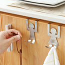 2x Stainless Steel Lovers Shaped Hooks House Hanger Clothes Storage Rack Tool JR