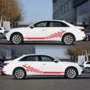 Plaid Stripes Car Stickers Vinyl Auto Body Side Skirt Graphic Decals Decoration