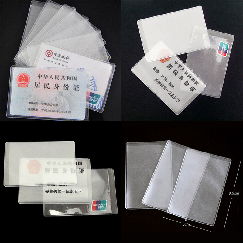 10X PVC Credit Card Holder Protect ID Card Business Card Cover Clear Frosted Z