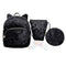 3pcs/set Women Flannel Solid Color Fish Tail Backpacks Shoulder Bags Clutch