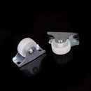2pcs 1" Diameter Caster Wheel Fixed Metal Top Plate Rigid Caster S 3C