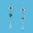 3 Pieces Hanging Metal Spiral Wind Spinner Sparkling Crystal Ball Ornament for