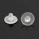 100pc Clear Rubber Earring Safety Back Bullet Clutch Earring Pad Jewelry Finding