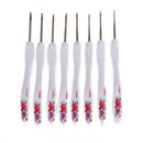 Soft Handle 8pcs Flowers Aluminium Crochet Hooks Knitting Needls Set