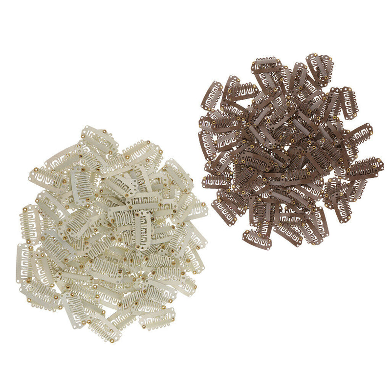 200pcs 28mm Metal Snap Clips for Hair Extensions Clip-on Wigs Weft Hairpiece