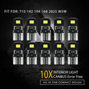 10X CANBUS ERROR FREE T10 2825 194 168 SMD LED Number Plate Light Bulbs 6000K