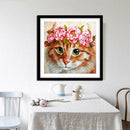 5D DIY Full Drill Diamond Painting Cross Stitch Embroidery (Flowers Cat)