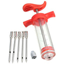 Marinade Flavour Injector Syringe Seasoning Sauce Turkey BBQ Meat w/ 5 Needles