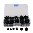 100pcs 9-15mm Round Mushroom Domed Black Plastic Safety Eyes and Nose for Bear,