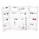 Foldable 4-Panel Jewelry Screen Hanger Organizer Earrings Necklace Chains D Z9B4