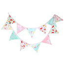 Cotton Fabric Flags Pink Blue Bird Pennant Wedding Baby Show Party Event Supply