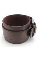 Jewelry Mens Women's Bracelet, Wide Leather Bracelet, Buckle, Brown