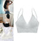 2 Pcs Women's V Neck Padded Bralette Seamless Comfort Bra Crop Top Sport Bra