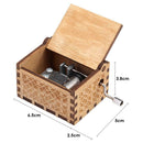 Retro Wooden Hand Cranked Birthday Music Box Gift Household Decor Ornament
