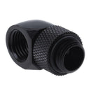 G1/4 Inner Outer Dual Thread 90 Degree Rotary Water Tube Connector Black Adapter