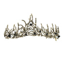 Bridal Pearls Crystal Hairband Tiara Women Wedding Prom Hair Decor Bronze