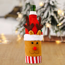 Christmas Decoration Cloth Red Wine Bottle Bag Covers Party Ornaments (Elk)
