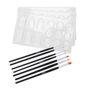 7Pcs Round Pointed Tip Nylon Hair Brush Set with 3 Pieces Paint Tray Palette