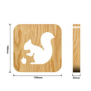 Wooden Squirrel Lamp Kids Bedroom Decoration Warm Light LED USB Night Light L2P4