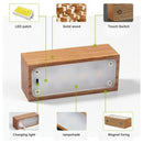 1X(Usb Rechargeable Creative Led Wooden Drawer Box Shape Light Desk Night L