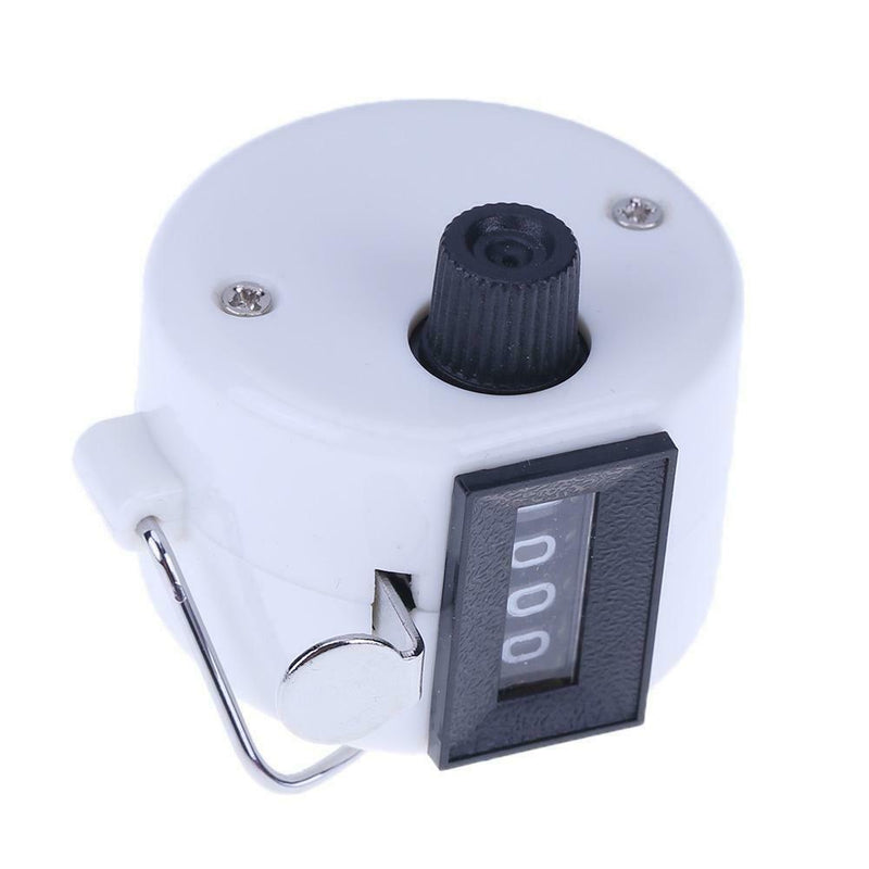 Clicker Counter 4 Digit Number Counters Plastic Shell Hand Held(White)