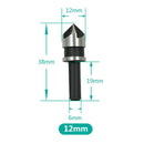 3pcs 5 Flute Countersink Drill Bit Set 90 Degree Chamfering Cutter For Wood