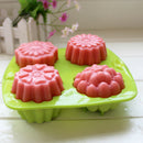 4 Cavity Flower Silicone Soap Mold Cake Decor Candy Chocolate Cookie Baking M Cy
