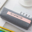 Pink+Black Simple Text Pencil Case Canvas School Supplies Stationery Gift S
