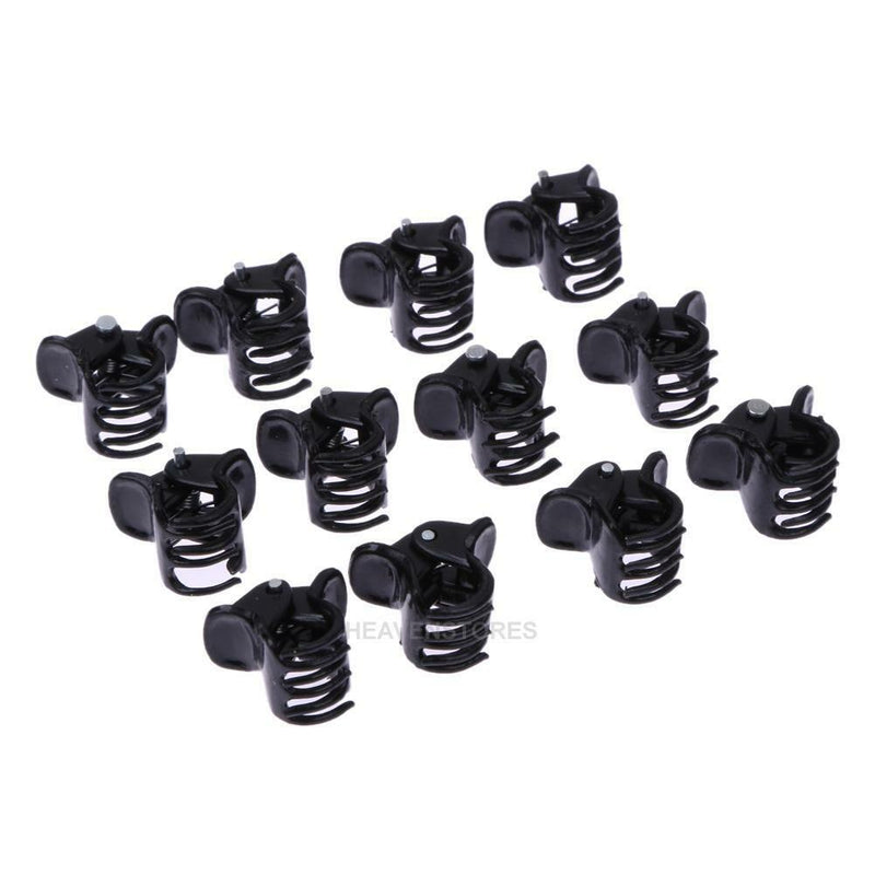 100pcs/bag Black Plastic Mini Hairpin Hair Claws Clip Clamp for Ladies 6 Claw
