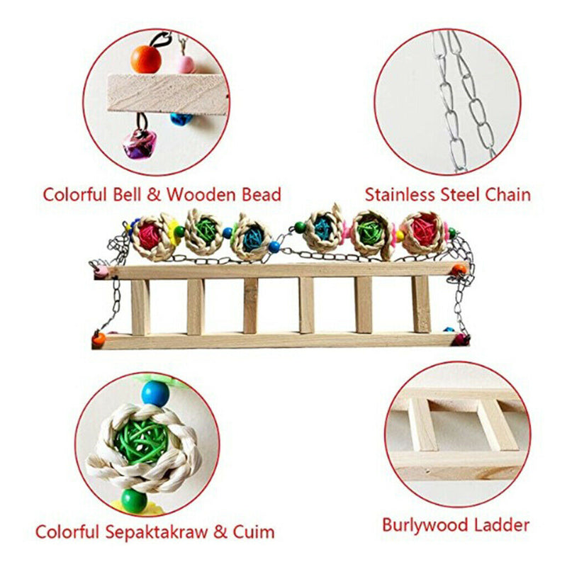 Chicken Ladder Perch Funny Chicken Hens Large Birds Parrots Conure Ladder-B