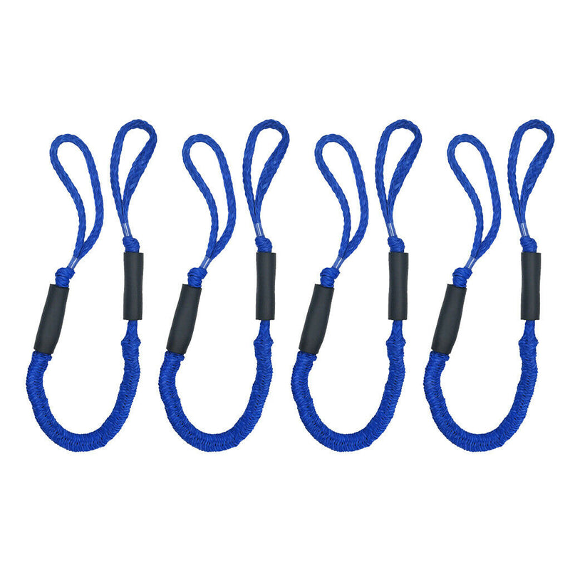 4x Bungee Stretching Dock Line 4' Mooring Rope for Boat Pontoon Kayaks