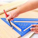 12 inch Metric Aluminum Alloy Triangular Measuring Ruler Angle Protractor