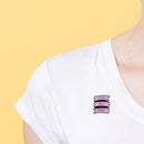 Simple Letters Brooch Enamel Pin Badges Backpack Jacket Jewelry Gift (Pink) A